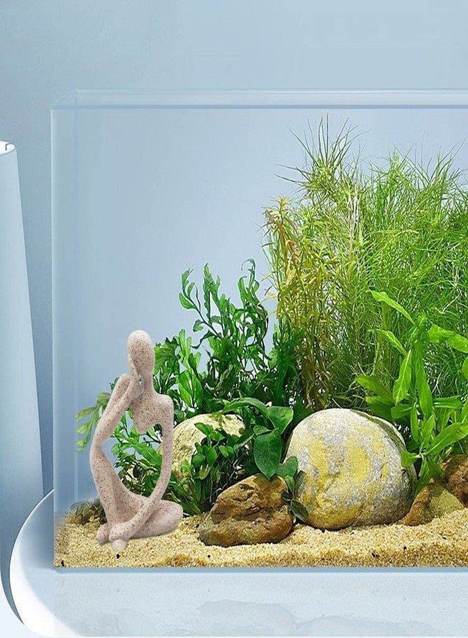Oooct Sandstone Thinker Statue Fish Tank Decor Small Fish Aquarium Decorations Fish Tank Abstract Aesthetic Decorative Ornaments - Image 4